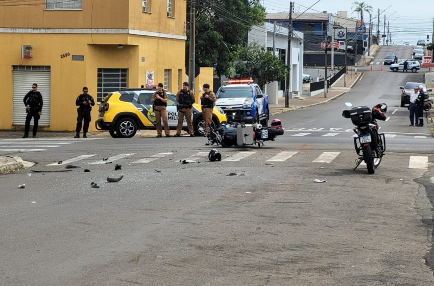  Homem morre em acidente entre carro e motocicleta no centro de Guarapuava