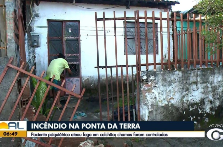  Homem ateia fogo à própria casa na Ponta da Terra, em Maceió