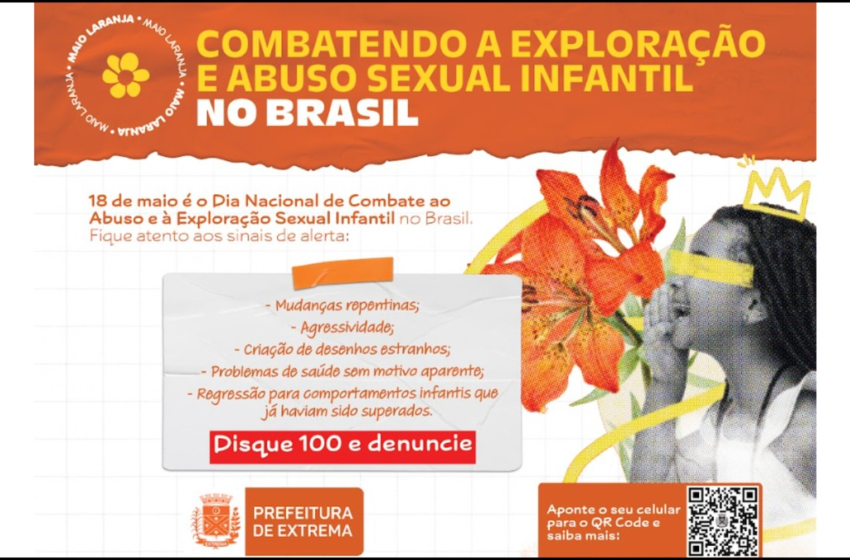  Extrema promove campanha Maio Laranja para combate à violência sexual