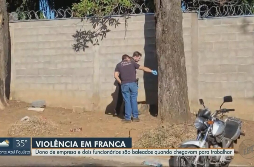  Dono e funcionários de empresa são baleados ao chegarem para trabalhar, em Franca, SP