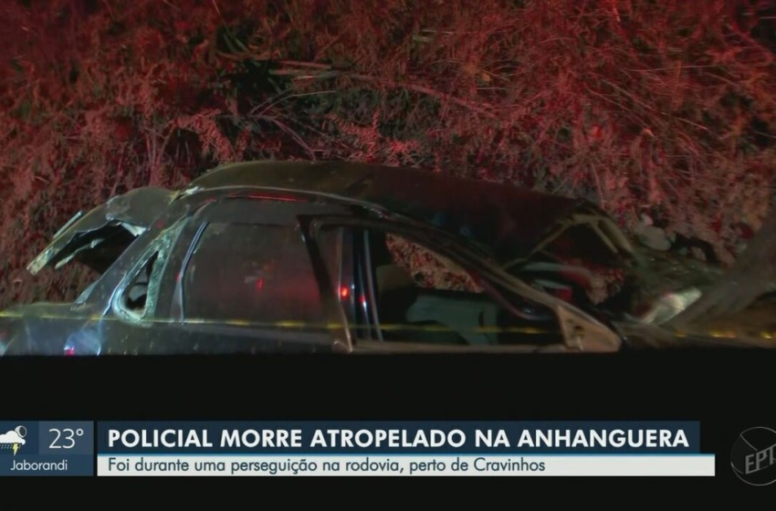  Policial morre atropelado durante cerco a motorista em fuga na Rodovia Anhanguera em Cravinhos, SP