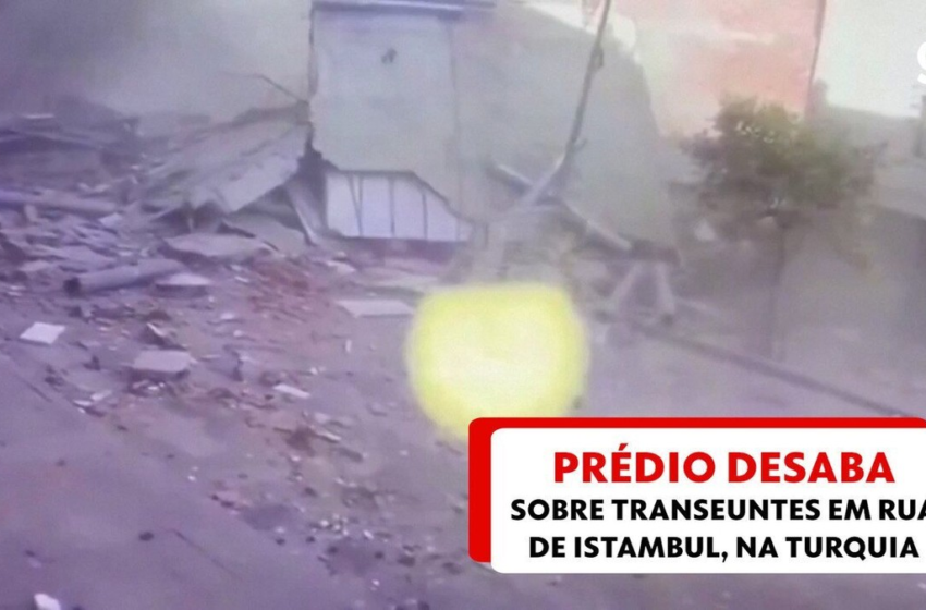  VÍDEO: Prédio desaba sobre transeuntes em rua de Istambul, na Turquia