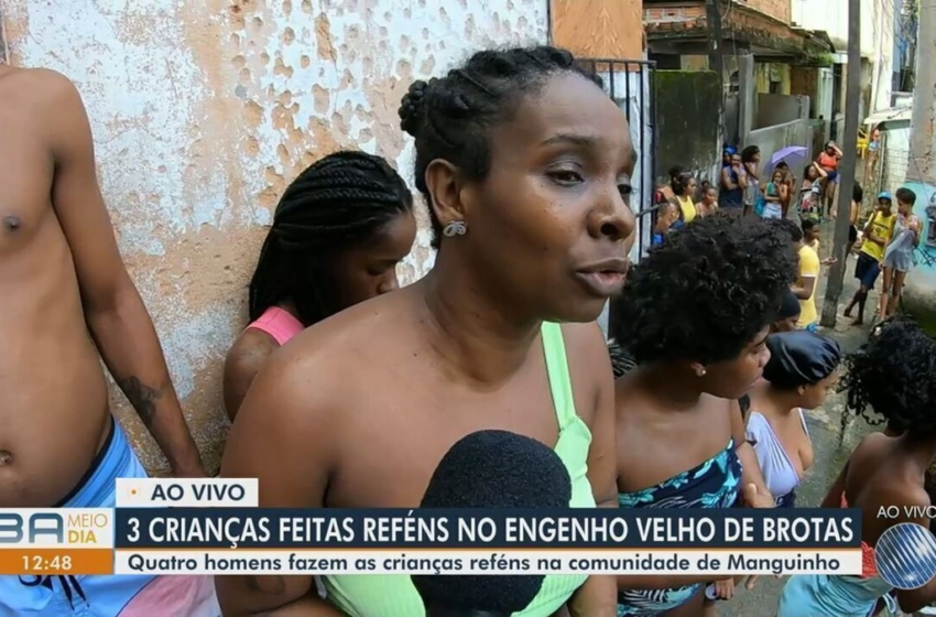  Duas crianças e um adolescente são feitos reféns por quatro homens armados em bairro periférico de Salvador